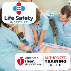 A team of healthcare providers practicing a BLS CPR scenario.
